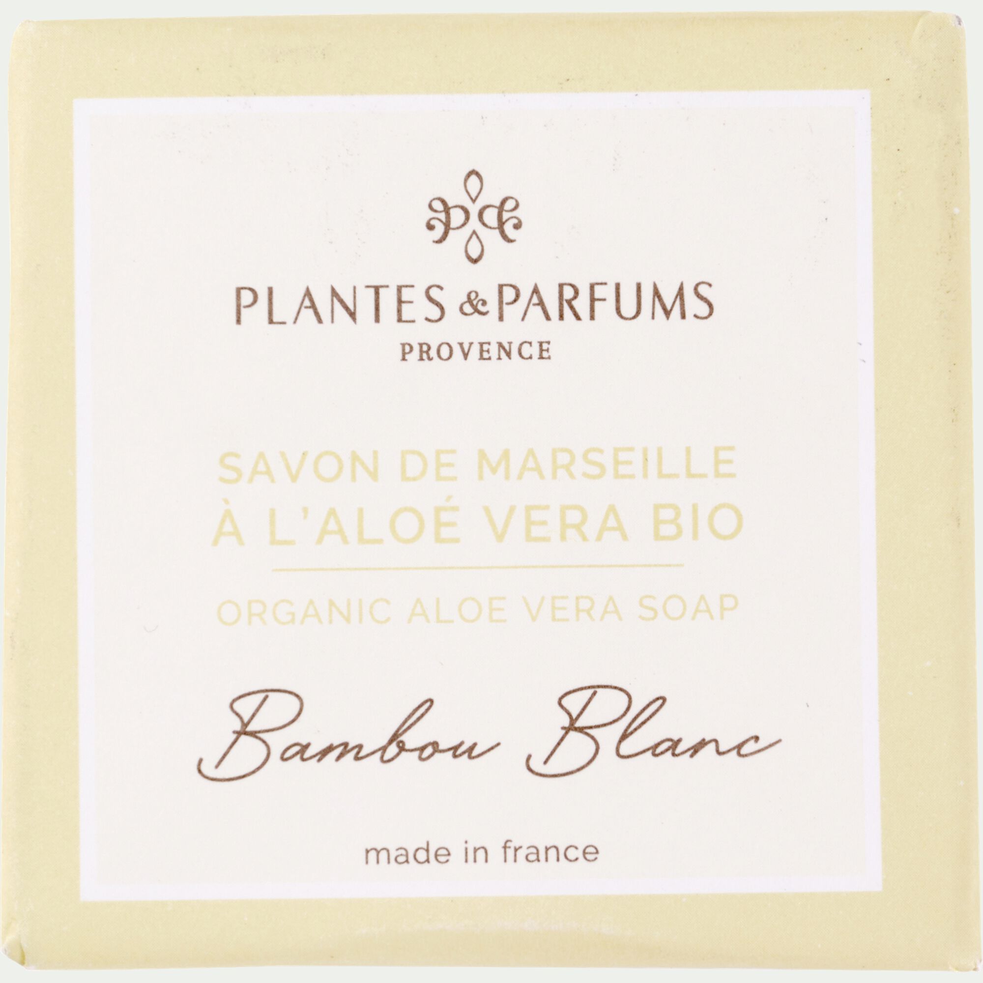 BELLON - Lot de 2 savons de Marseille à l'aloe vera bio senteur bambou blanc 100g