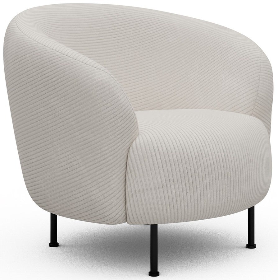 Kragelund Gran Fauteuil Ivory Corduroy Cirkel-Poot