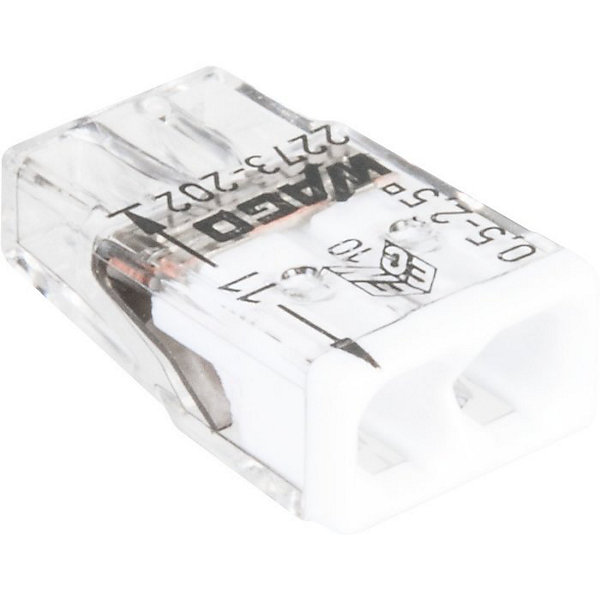 Borne de connexion Wago Série 2273 fil rigide - Transparent - blanc - Wago