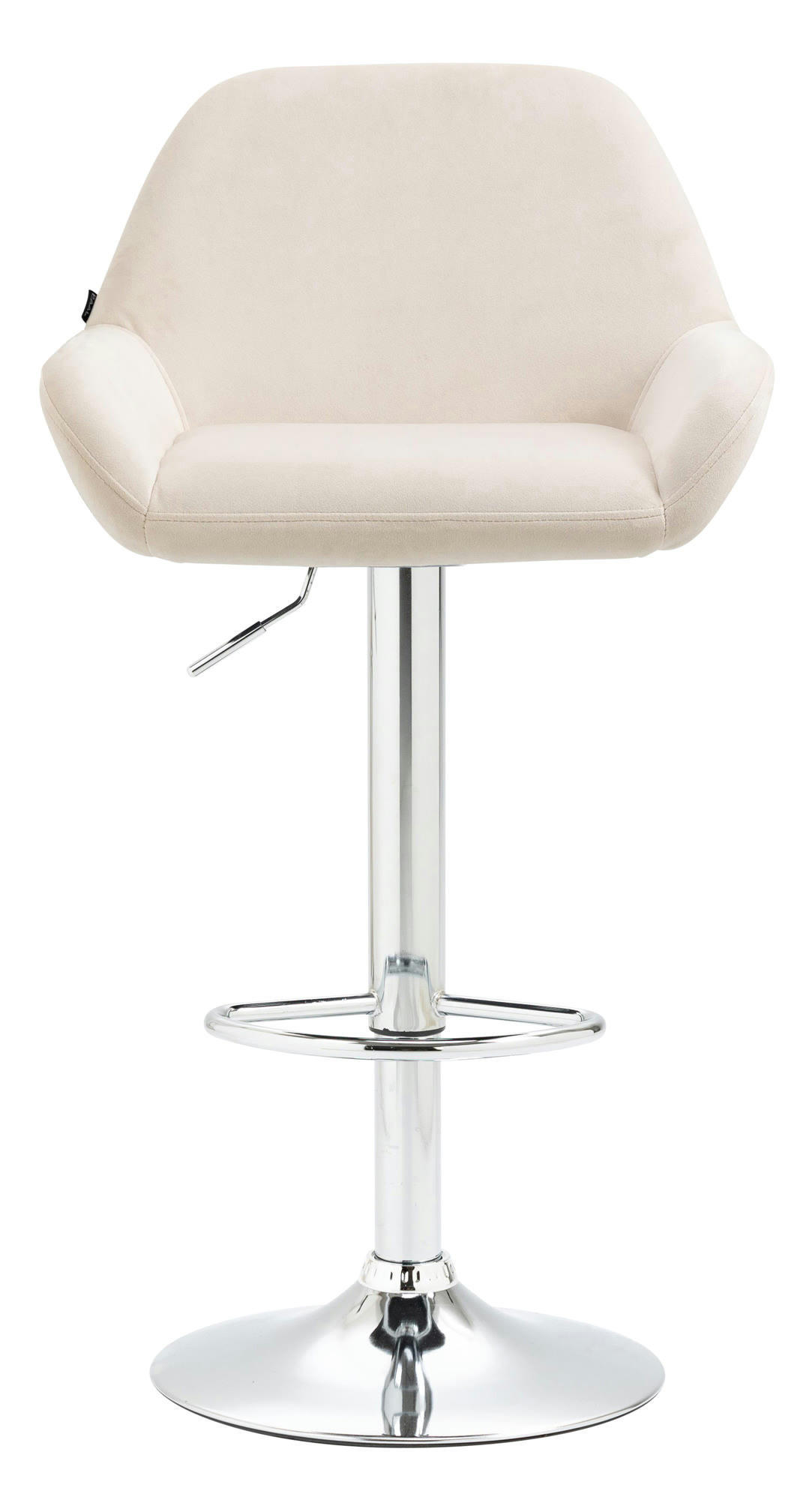 VELOURS - Tabouret de bar velours ajustable pivotant velours Crème