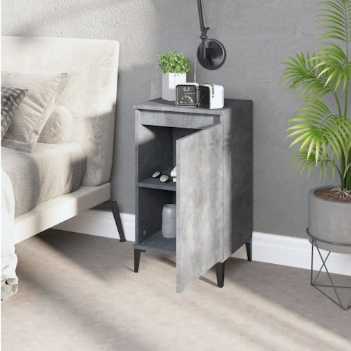 NNEVL Bedside Cabinet Concrete Grey 40x35x70 cm Engineered Wood