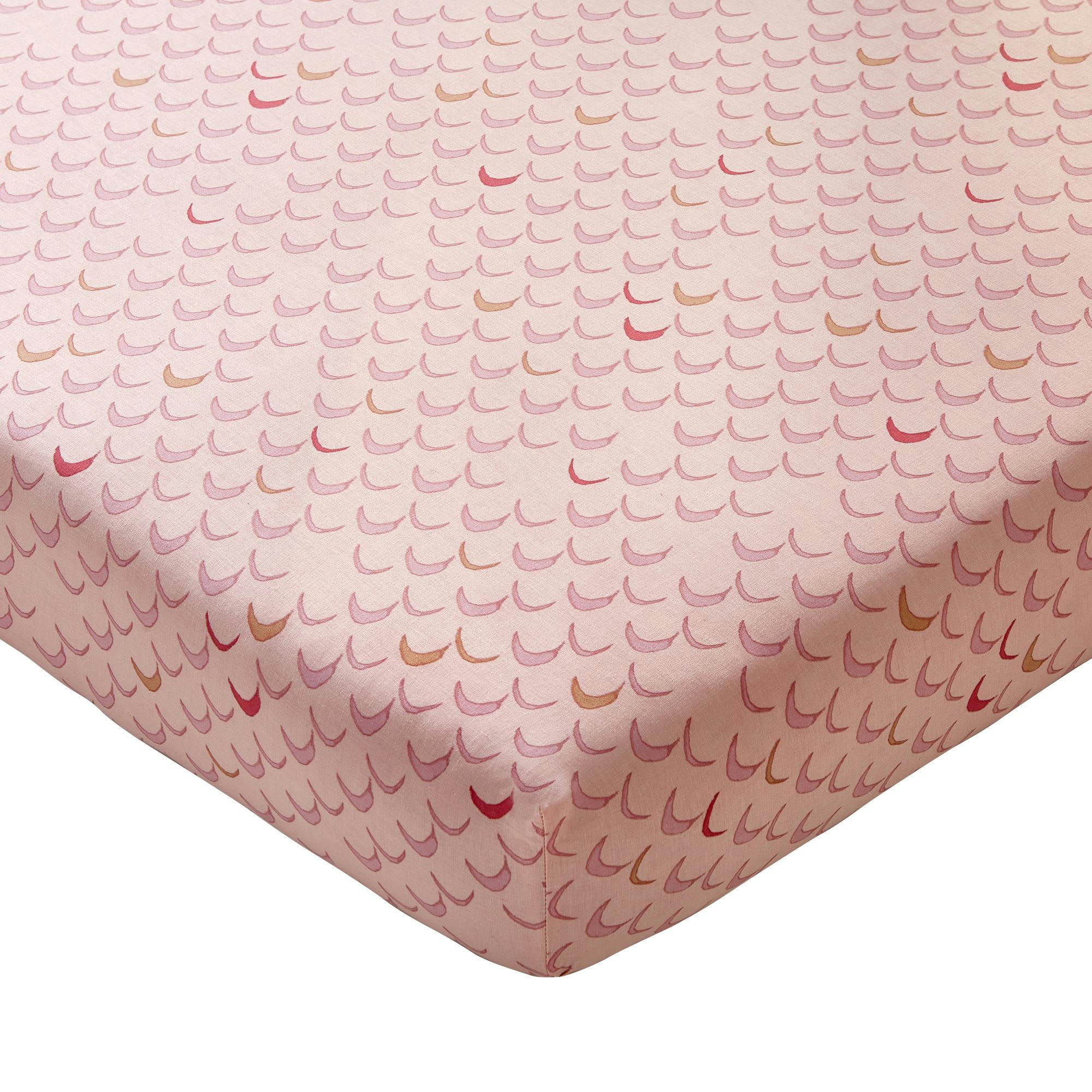 PASTILLES COTON - Drap-housse 90x190x28 rose en coton