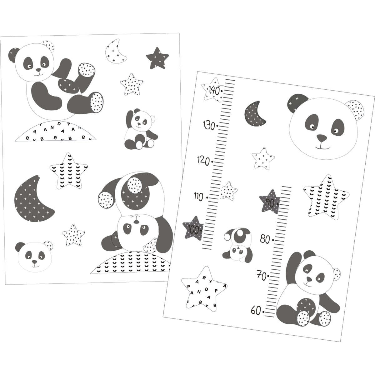 CHAO CHAO - Stickers muraux 70x50cm en Adhésif gris