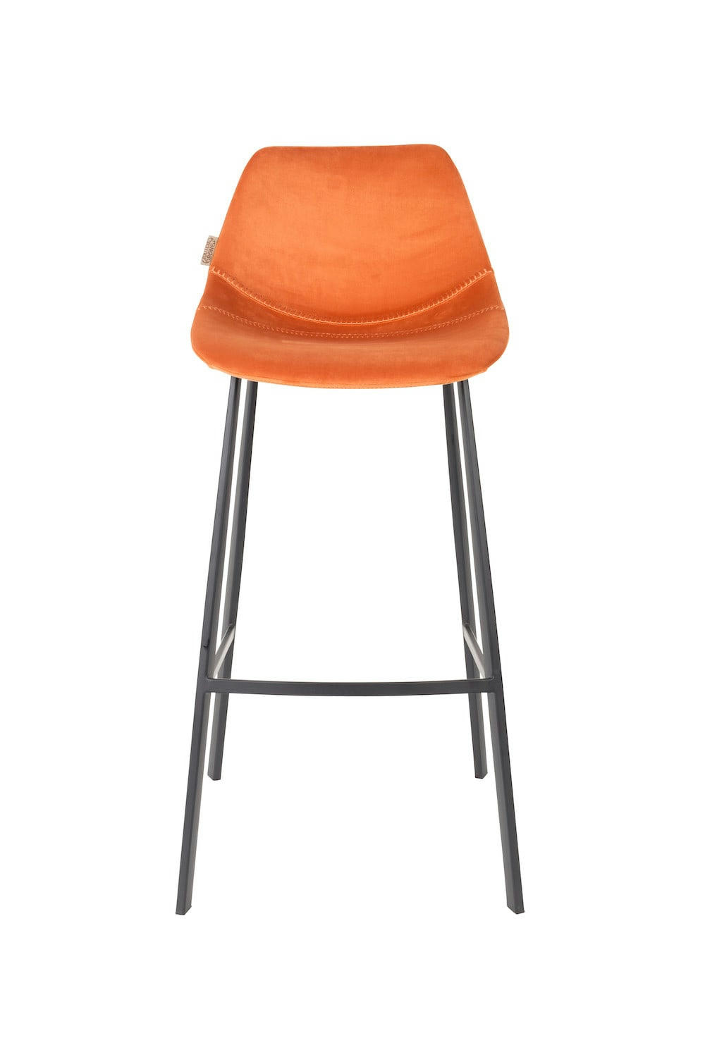 FRANKY 80 - Tabouret de bar en velours orange