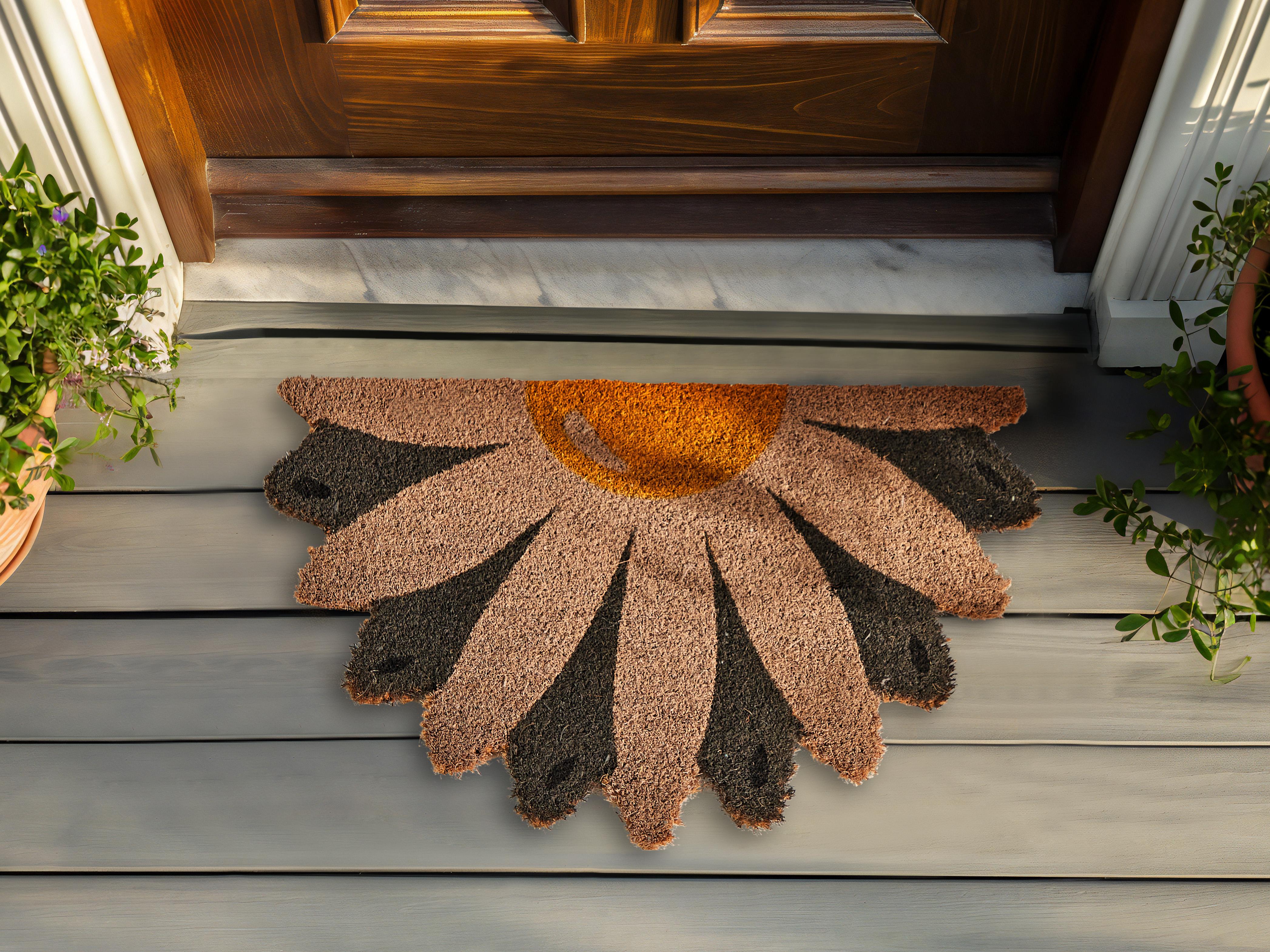 Doormat HOTAKA Multicolour 40 x 60 cm Flower Coir