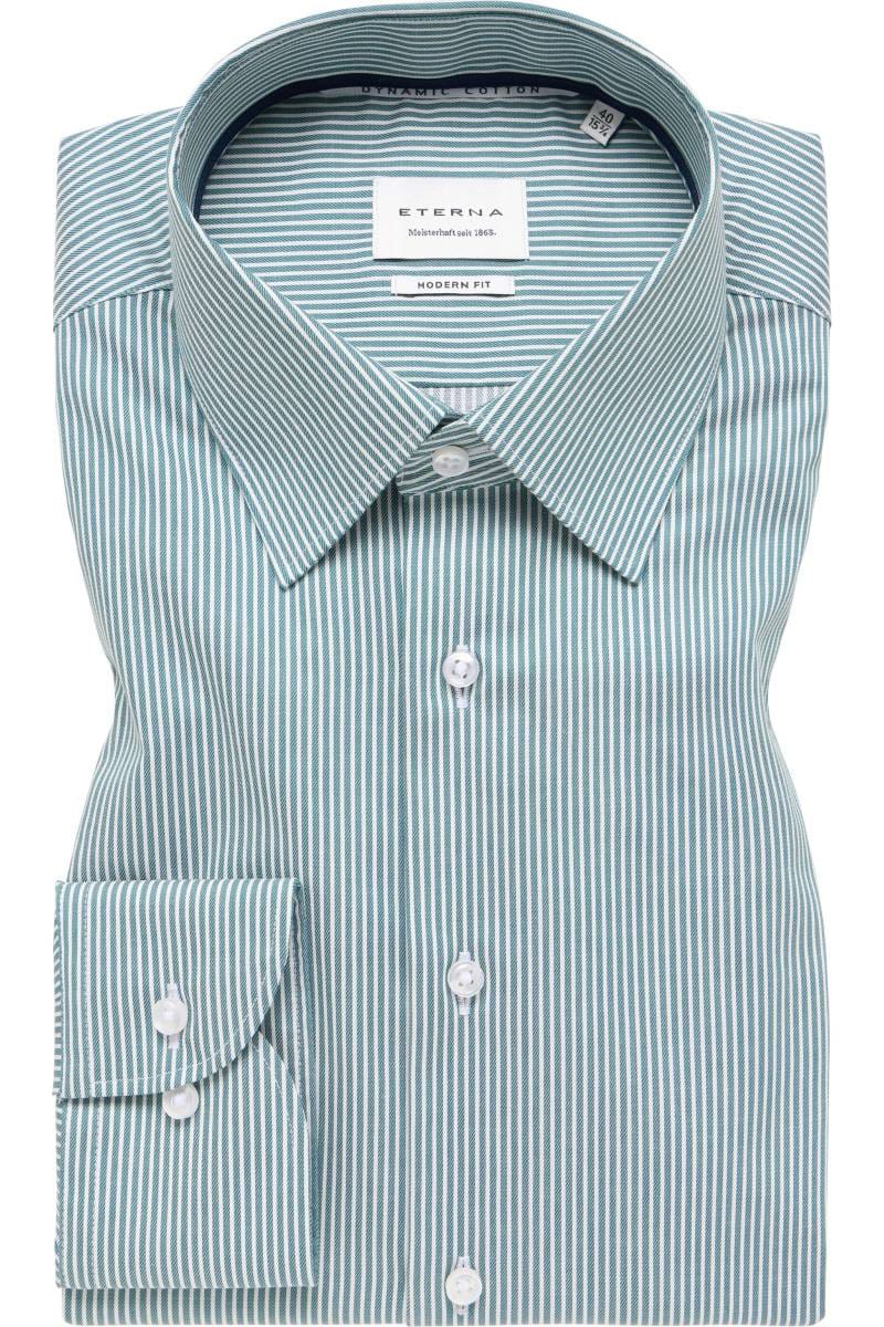 ETERNA Modern Fit Hemd grün, Gestreift