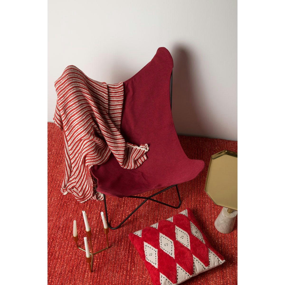 BORI - Tapis laine de Nouvelle-Zélande rouge 170 x 120 cm