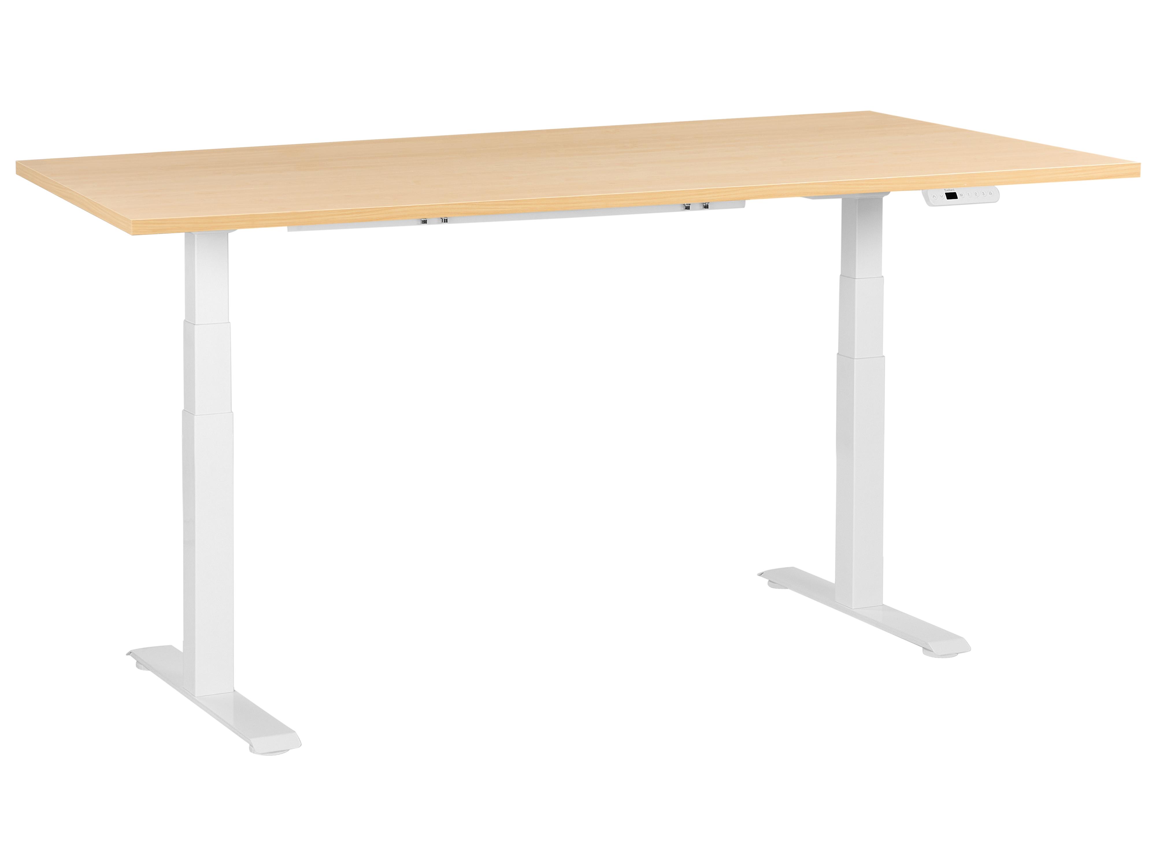 Electric Adjustable Standing Desk DESTINES Light Brown/ White 180 cm 72 cm