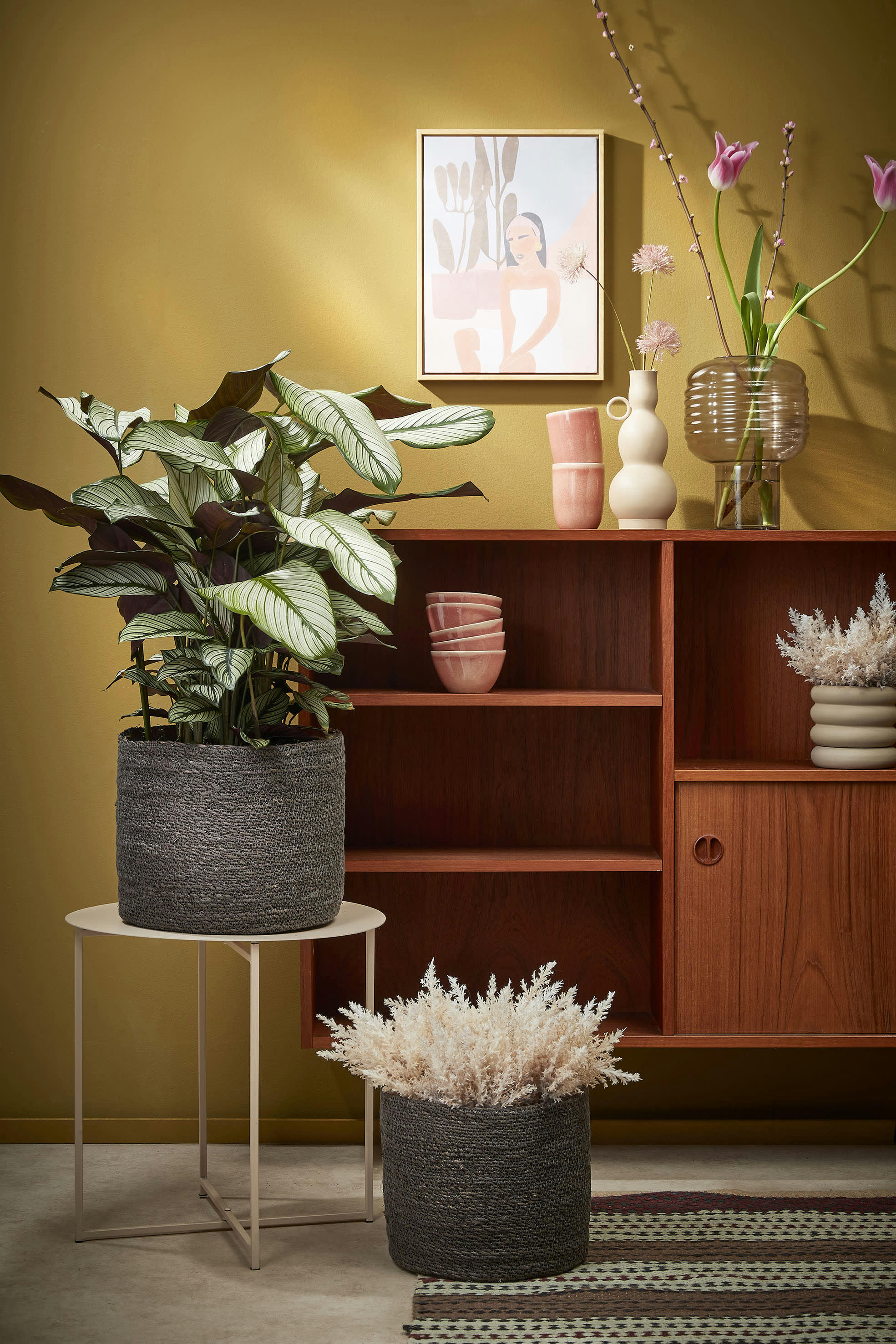 ATLANTIC - Lot de 2 cache-pots en jonc de mer gris H26