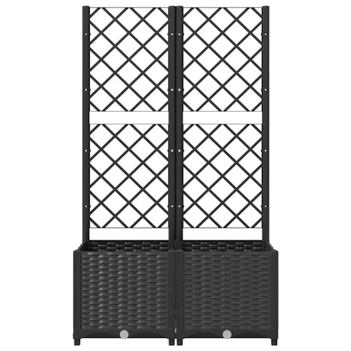 NNEVL Garden Planter with Trellis Black 80x40x136 cm PP