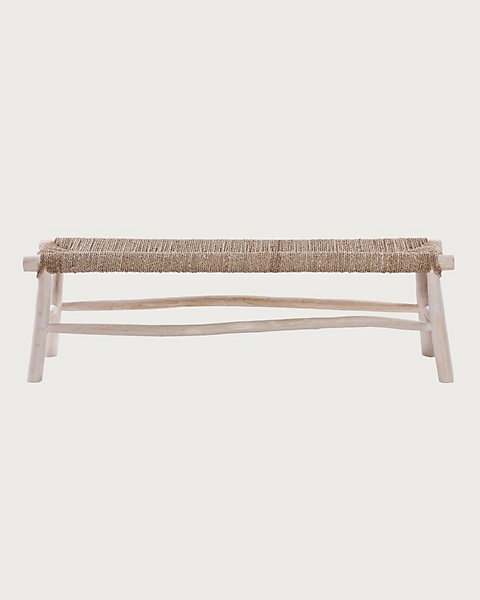 Banc en branches de teck et de jacinthe d'eau - Uniqka
