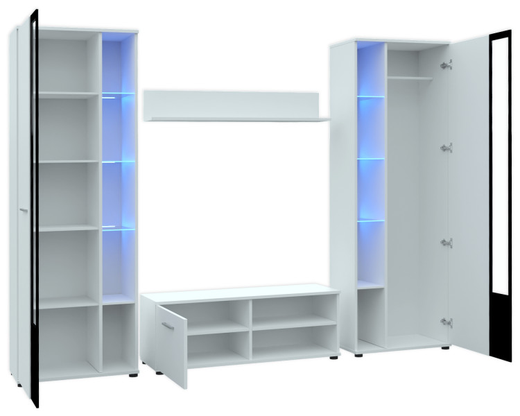 Zestaw mebli komoda witryna CUBE XL biały mat