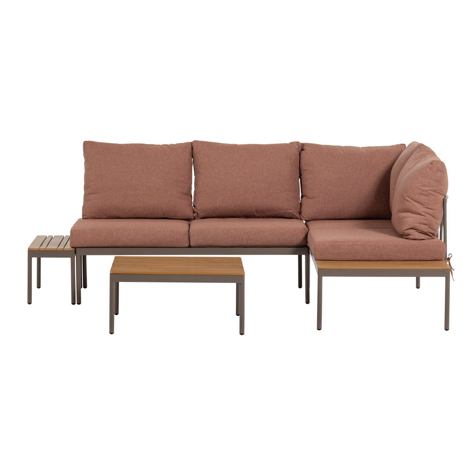 WOOOD loungeset Modulair tuin Zaro - Metaal/Polywood - Roze - 65x183x67