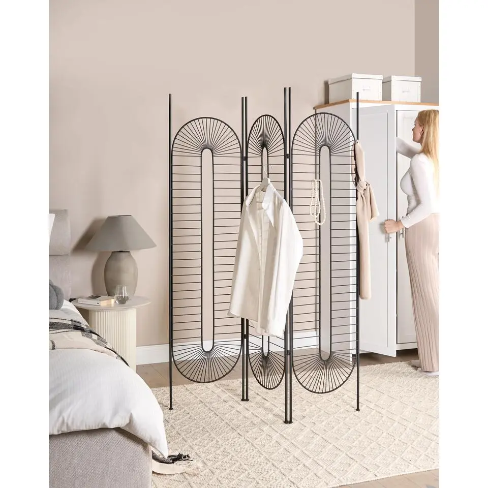 NOALE - Kamerscherm - Zwart - Metaal