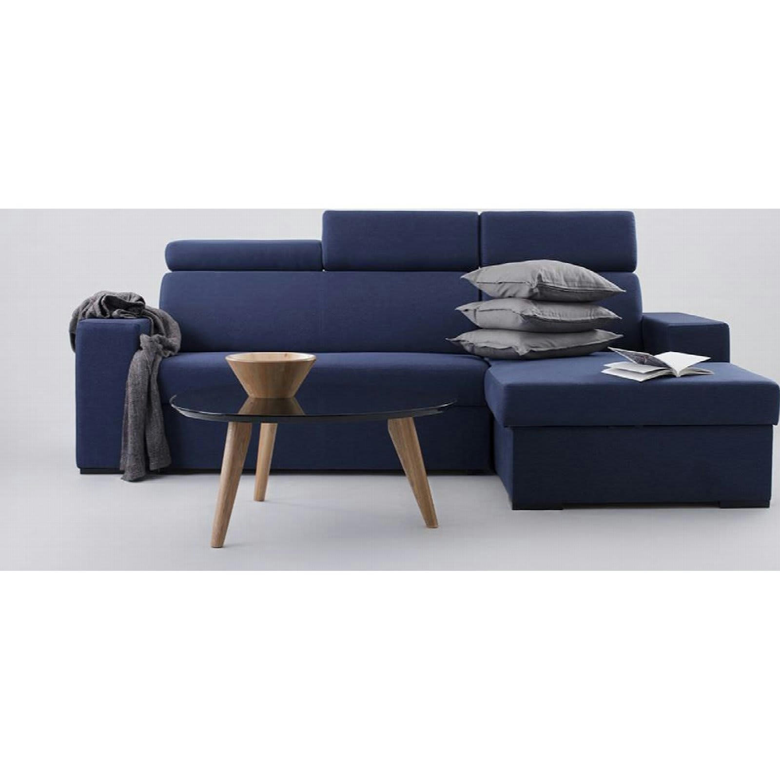 ATLANTICA - Canapé lit Tissu Bleu H. assise 45 cm