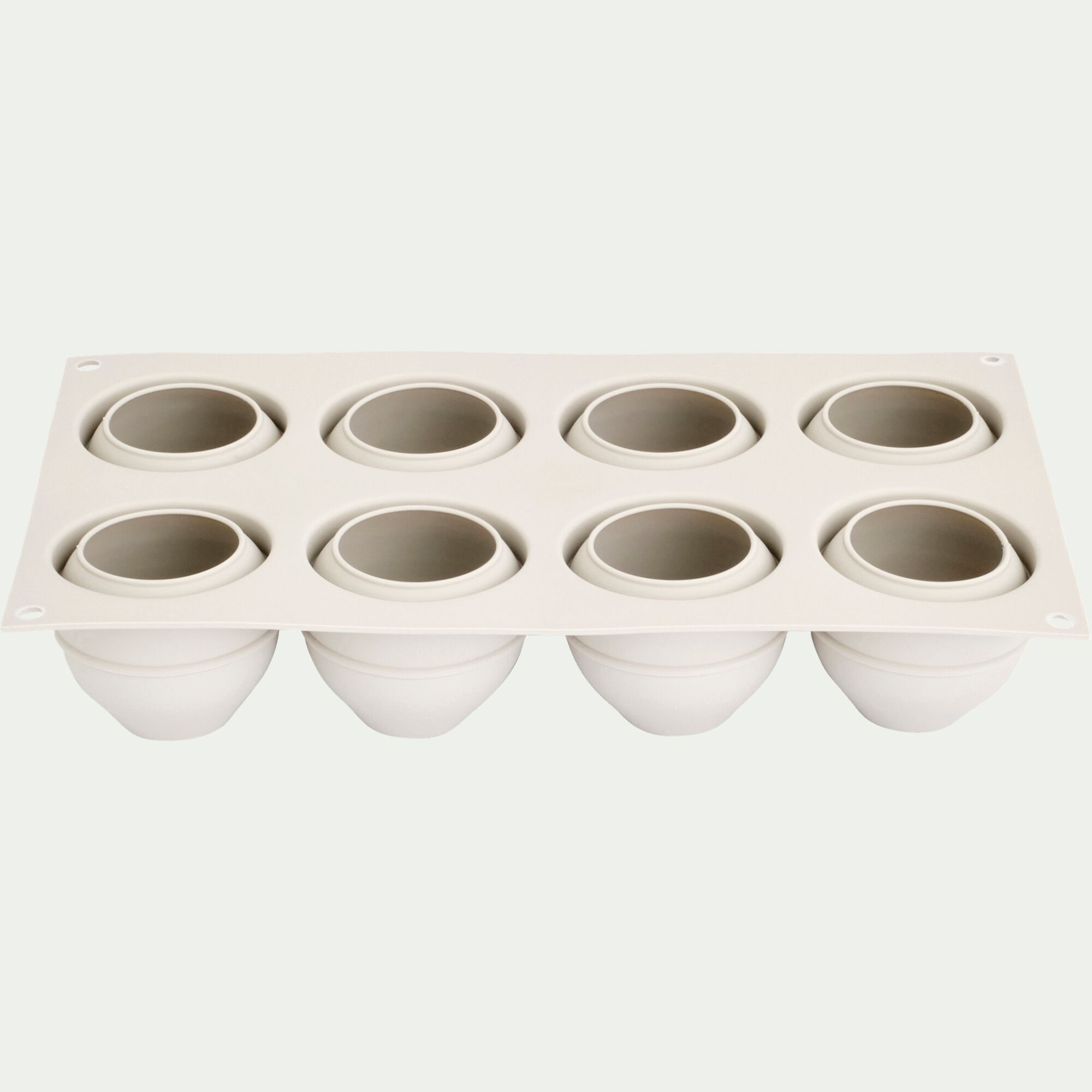 SILIKOMART - Lot de 8 moules à gâteau en silicone platinium D6,2cm - gris