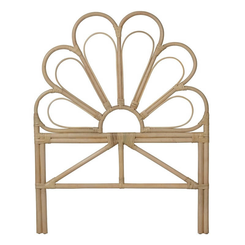 - Tête de lit fleur en rotin naturel 90 cm