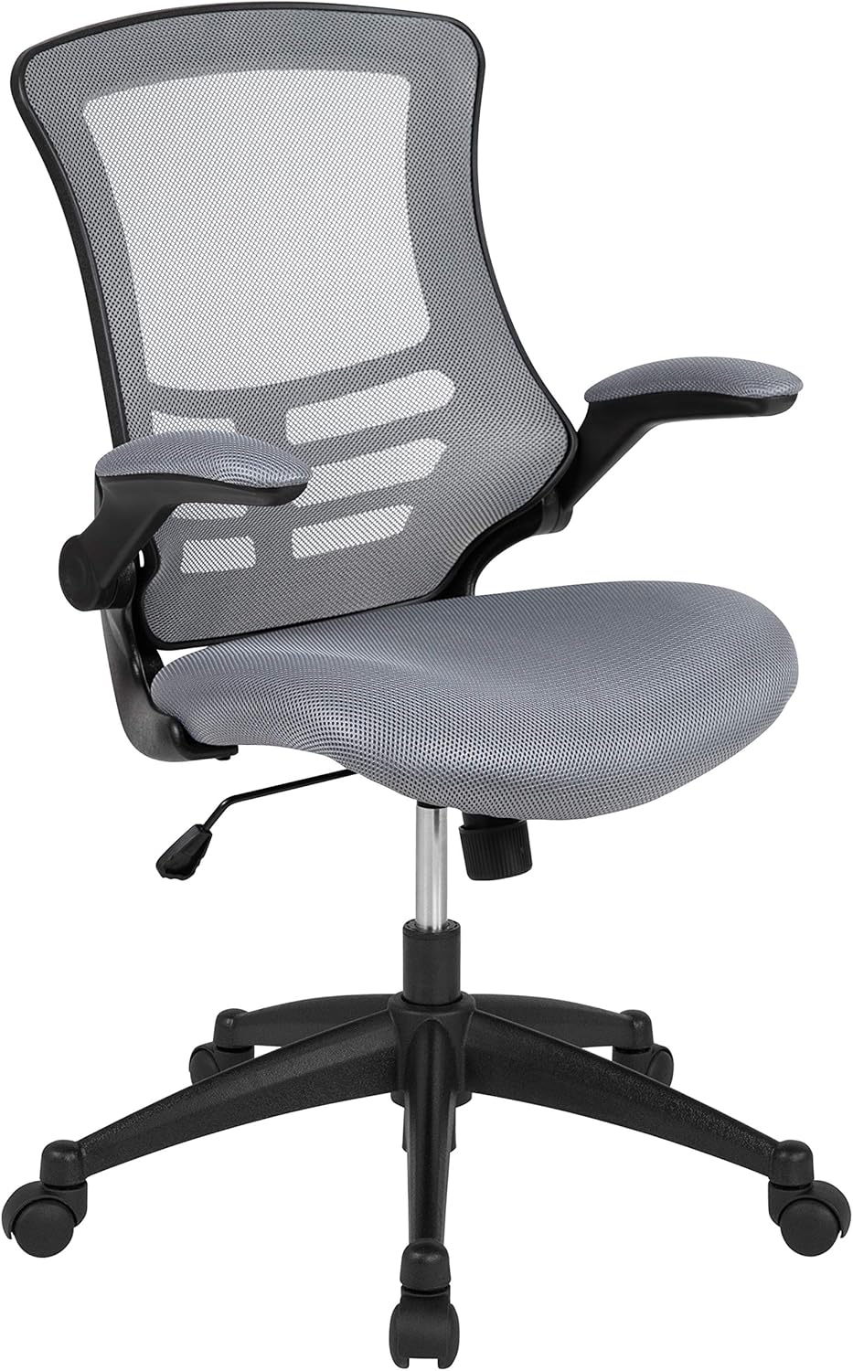 Flash Furniture Kelista Office Chair, Ergonomic, Mid-Back, Dark Gray Mesh with Swivel