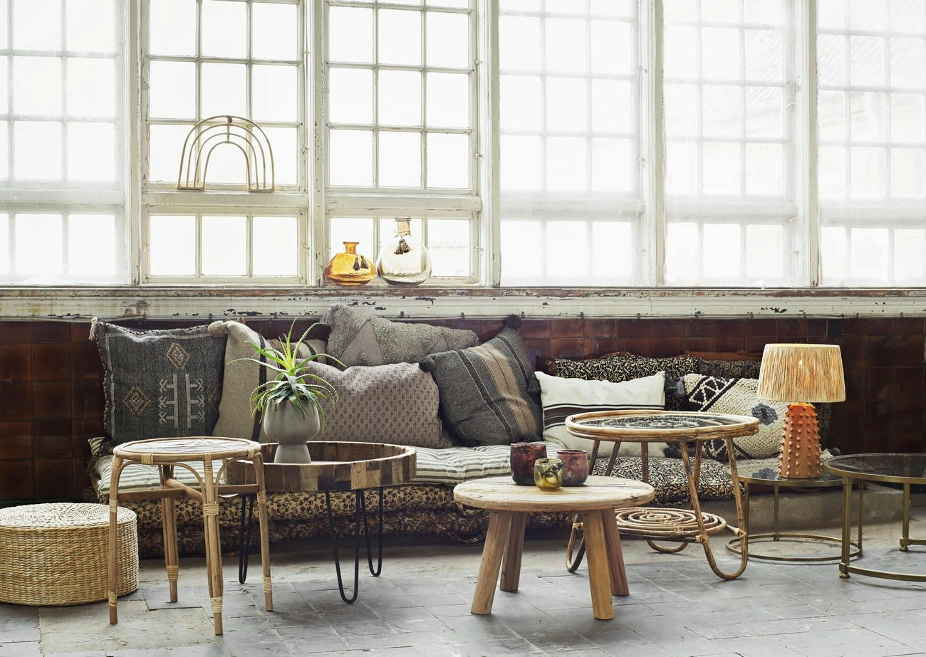 - Bout de canapé Bambou Bois clair 60X60