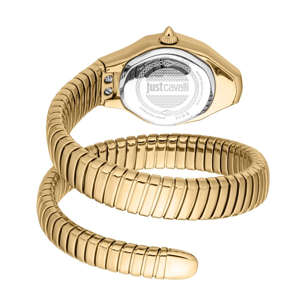 Just Cavalli Women's Green Dial Snake 316L Stainless Steel Diamond Watch