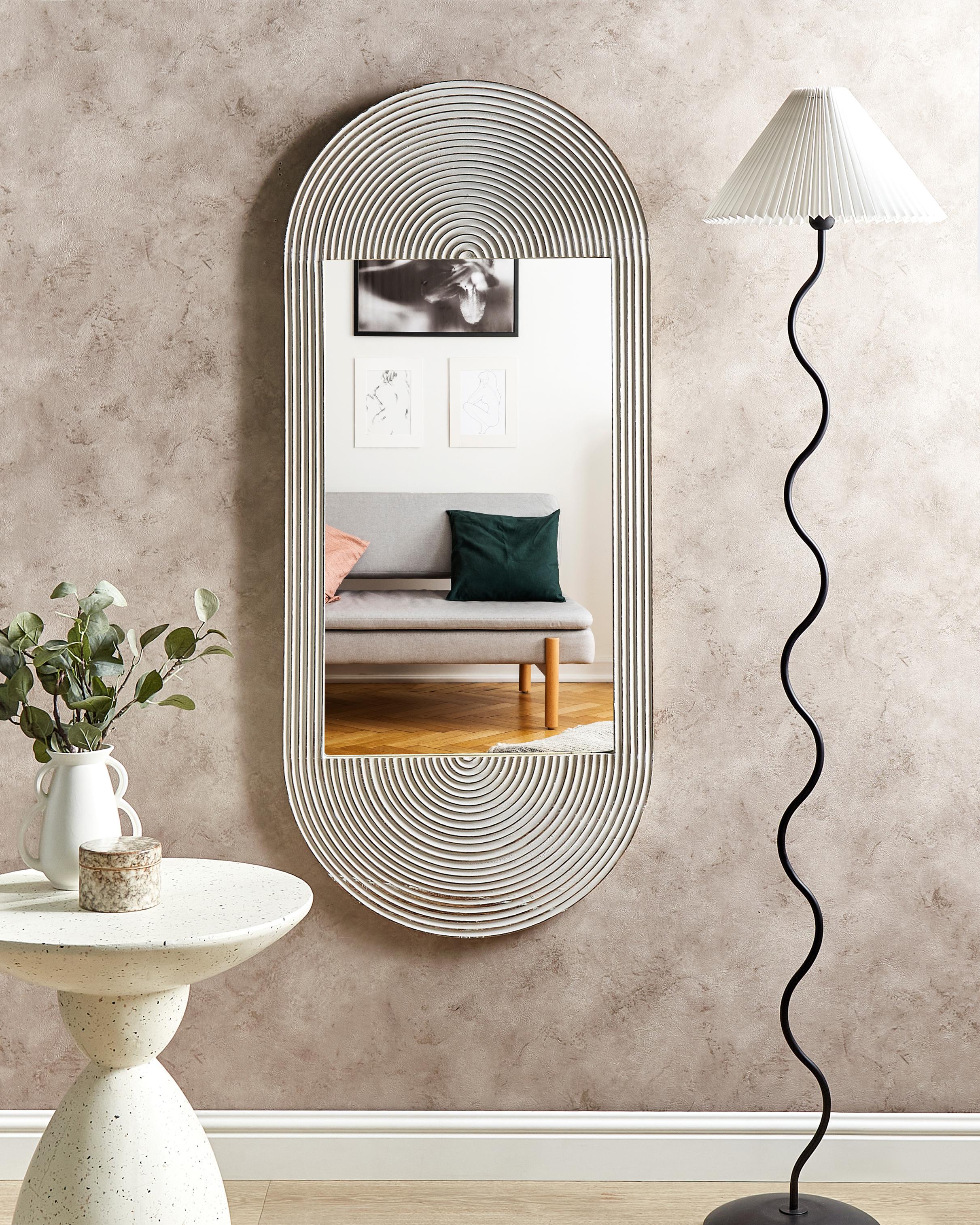 Wall Mirror BRIANT 56 cm 130 cm Mango Wood White