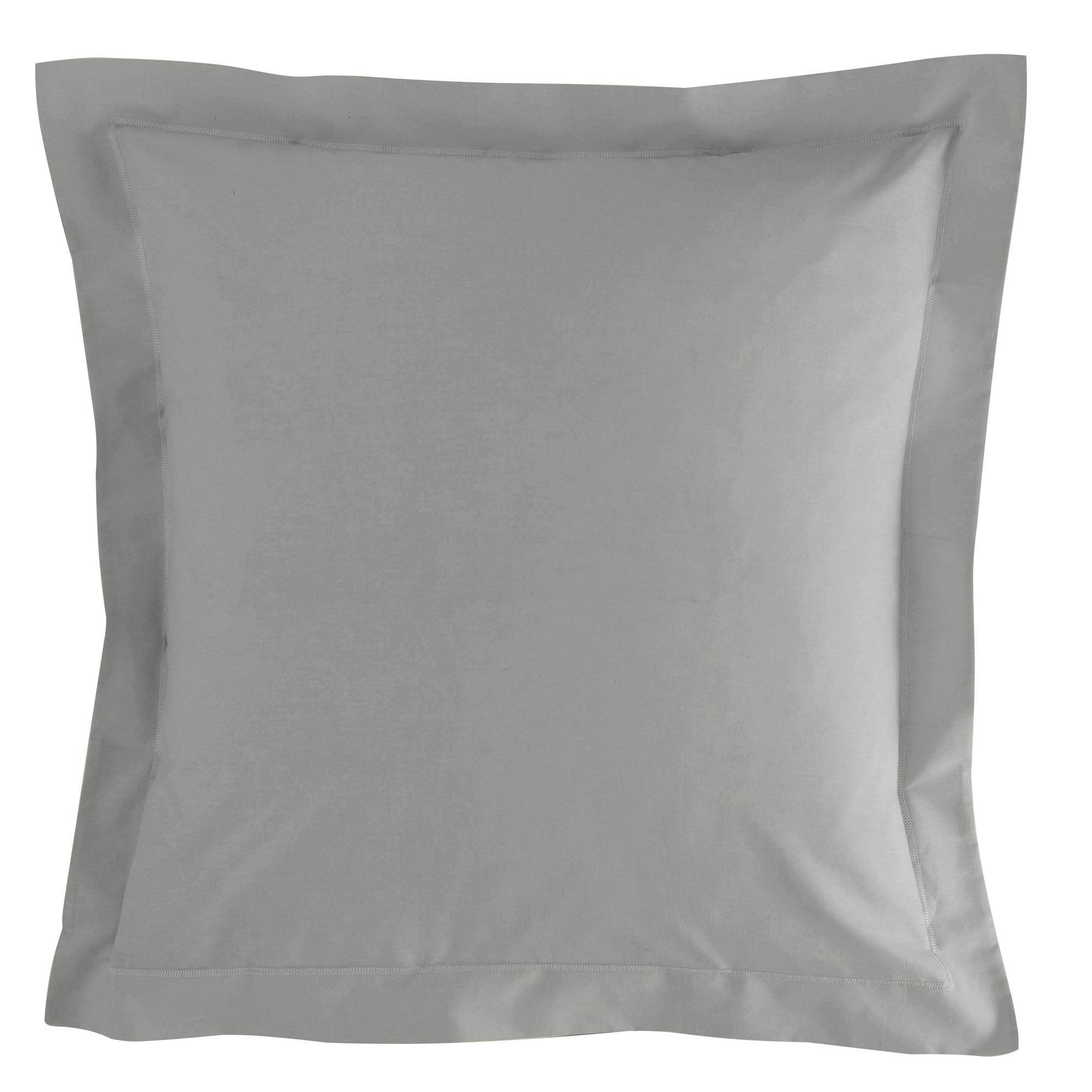 PERCALE 2015 - Taie volant 63x63 gris brume en coton
