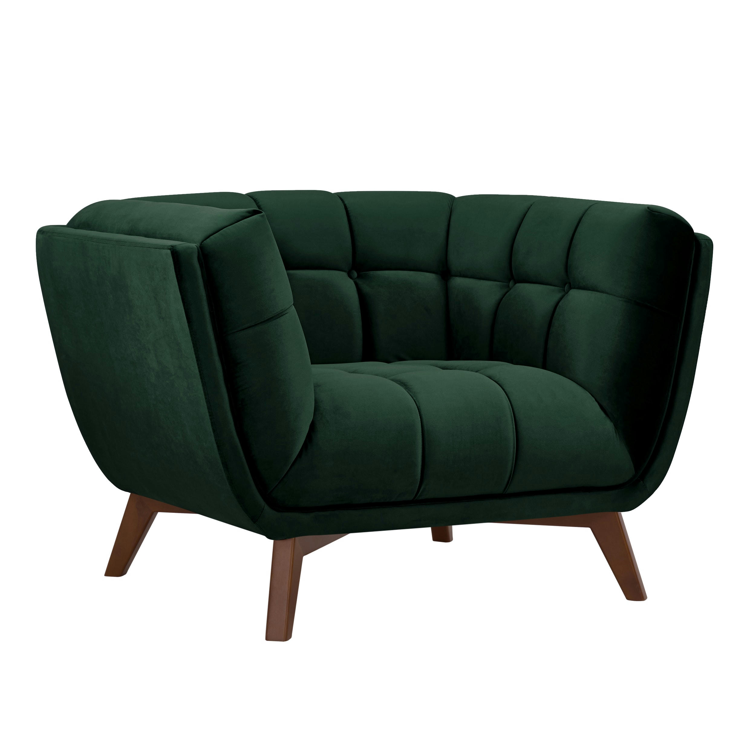 MONA - Fauteuil en velours vert foncé