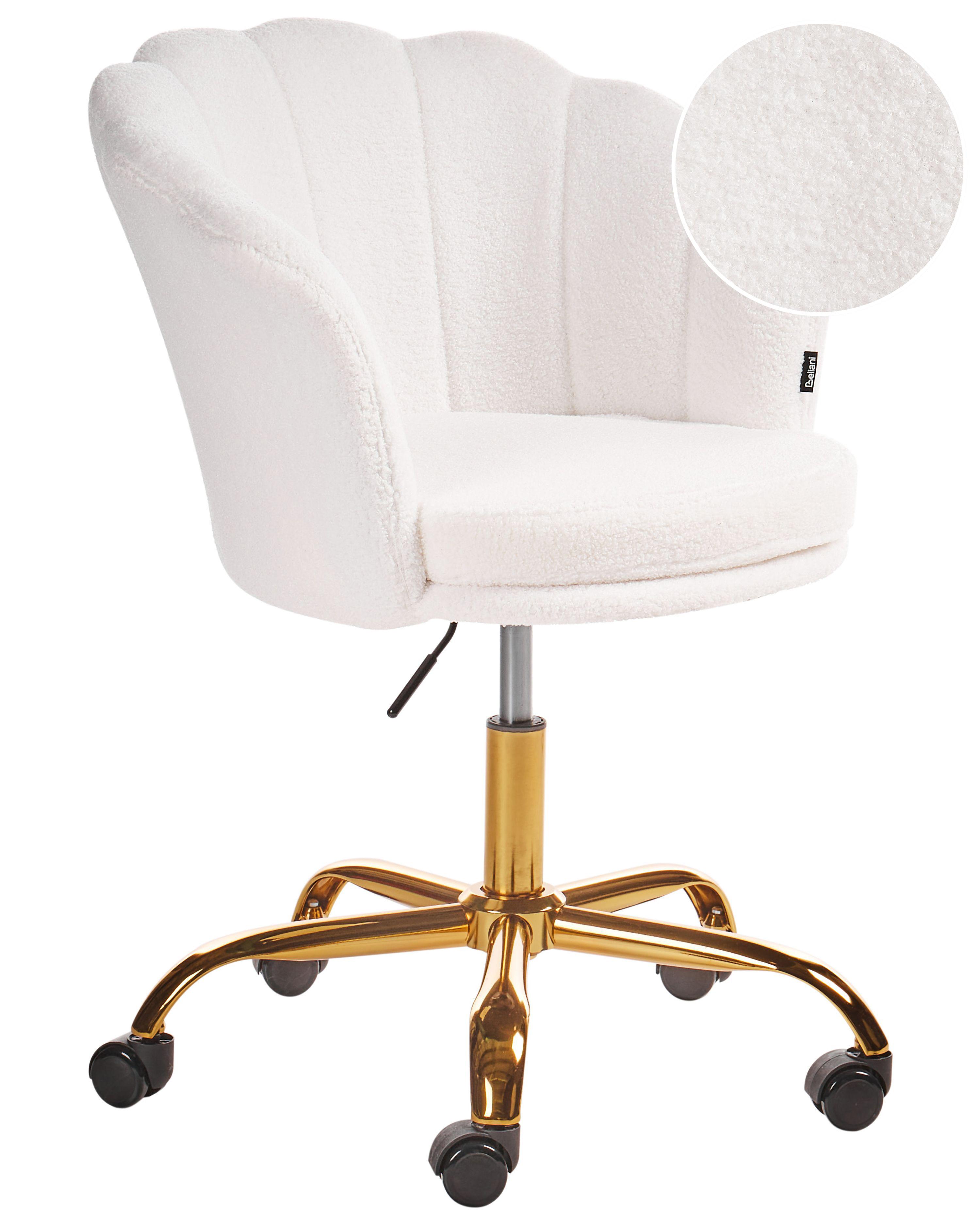 Desk Chair MONTICELLO Boucle White