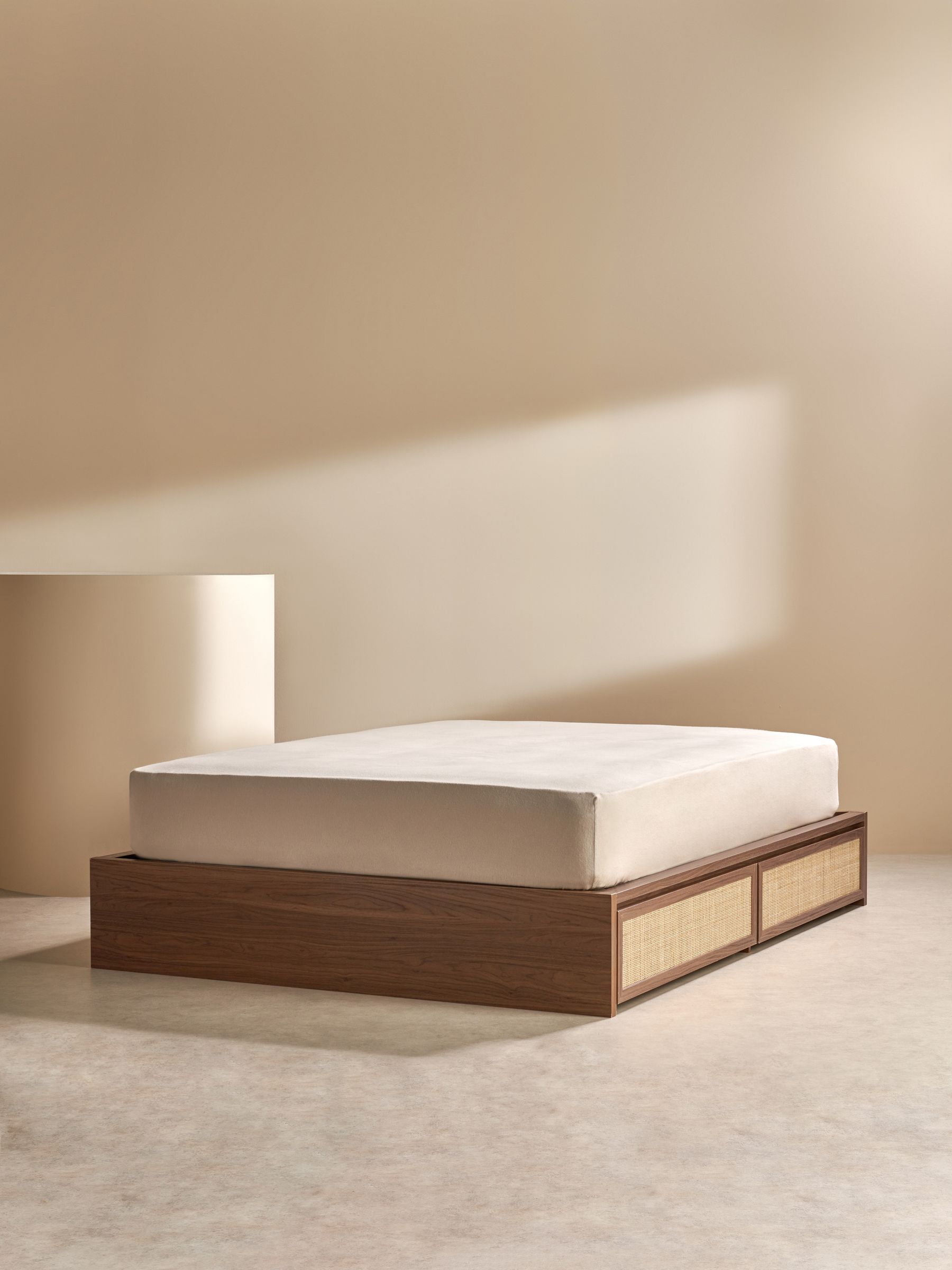Pavia Rattan Storage Bed in Dark Oak Effect