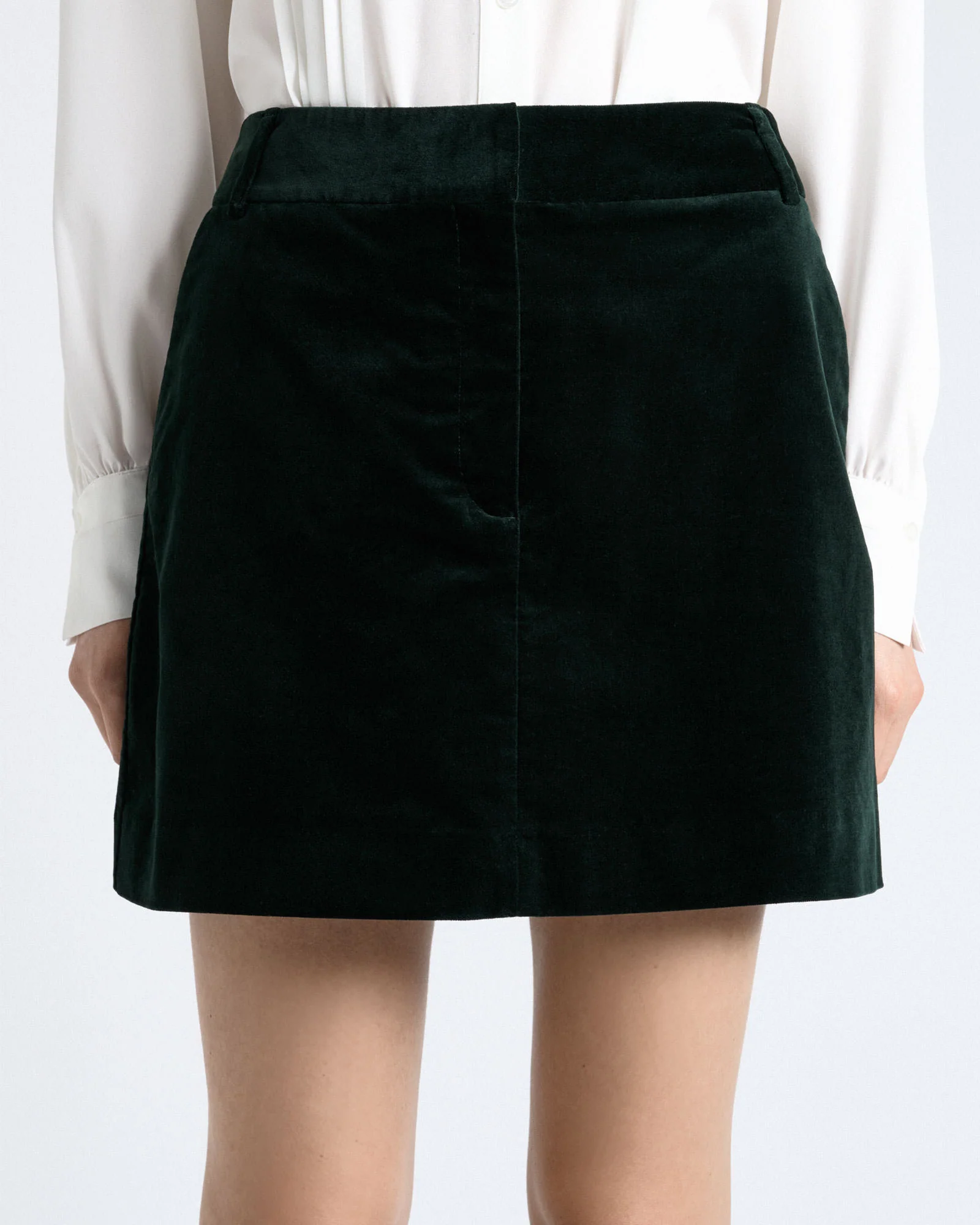 Jade Stretch Velvet Mini Skirt