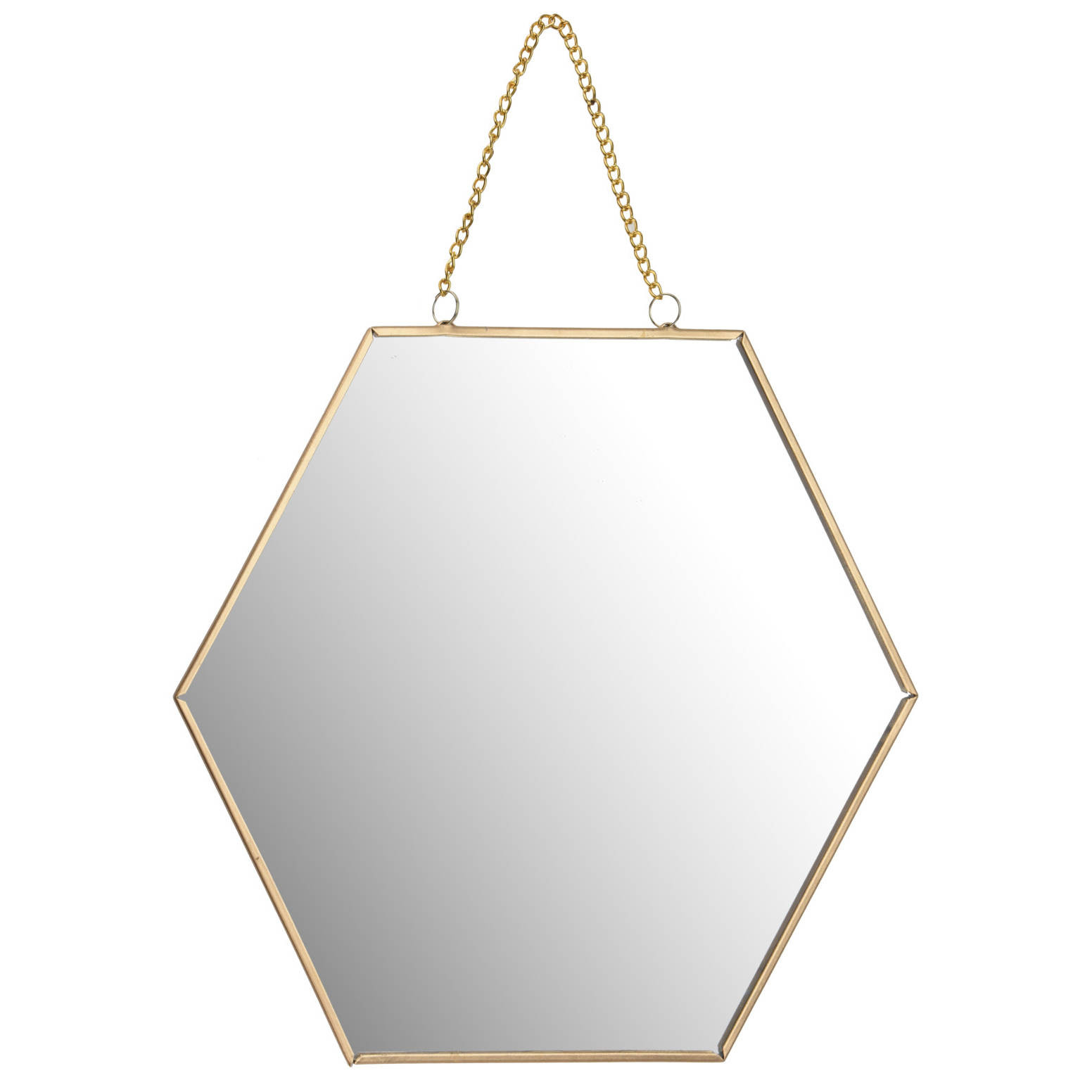 Lustro heksagon na łańcuszku, 21 cm