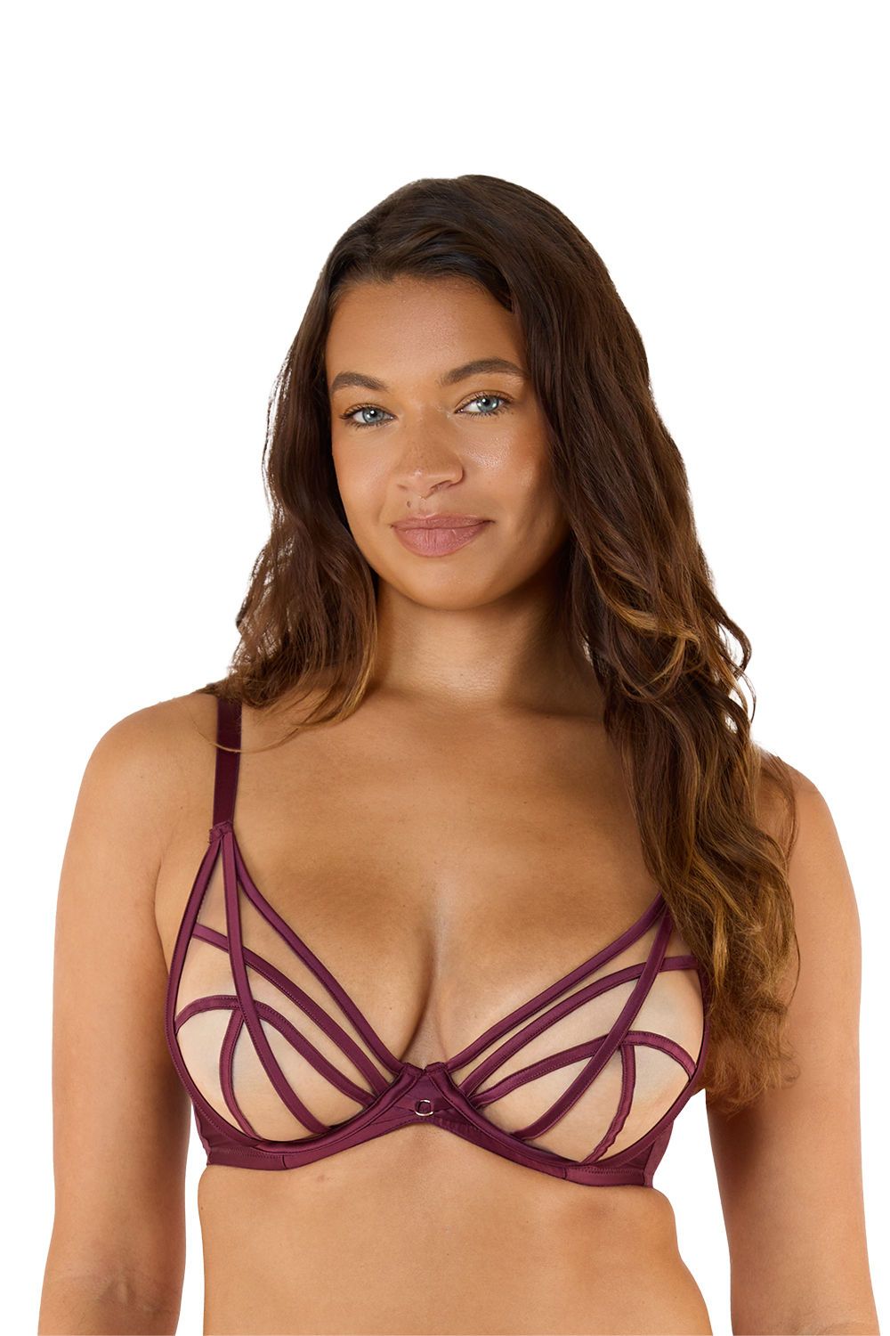 Playful Promises Ramona Wine 'Plunge Bra'