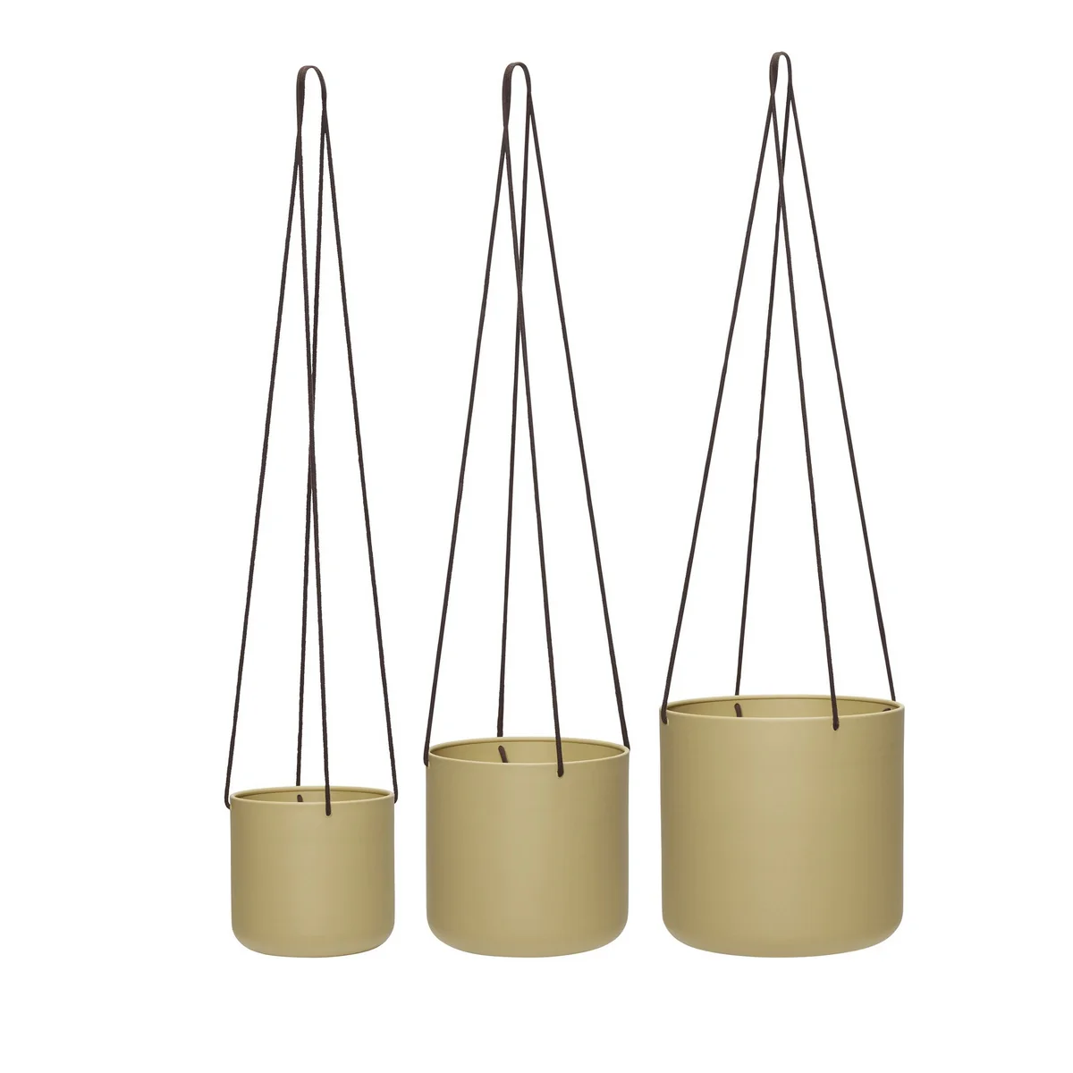 Hübsch Interior - Bloom hängender Pflanztopf large, beige (3er-Set)