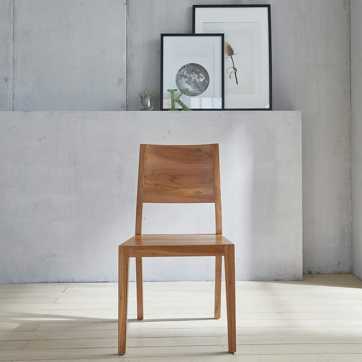 BOSTON - Chaise en teck massif moderne