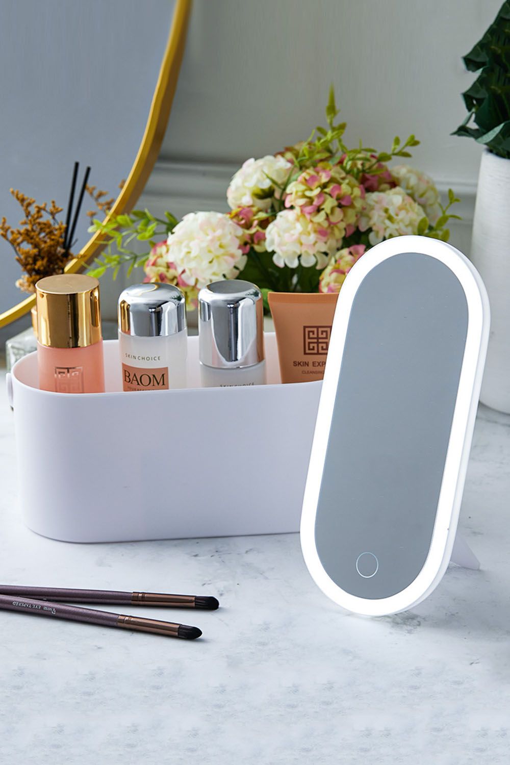 The hot sale Portable Round Vanity Cosmetic Storage Box