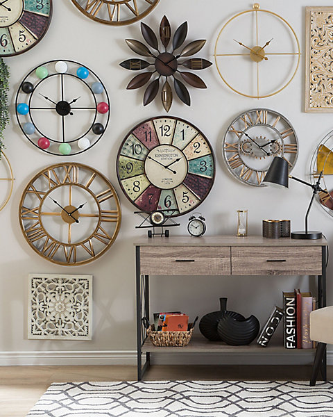 Horloge murale BEINWIL 55 cm Métal Marron