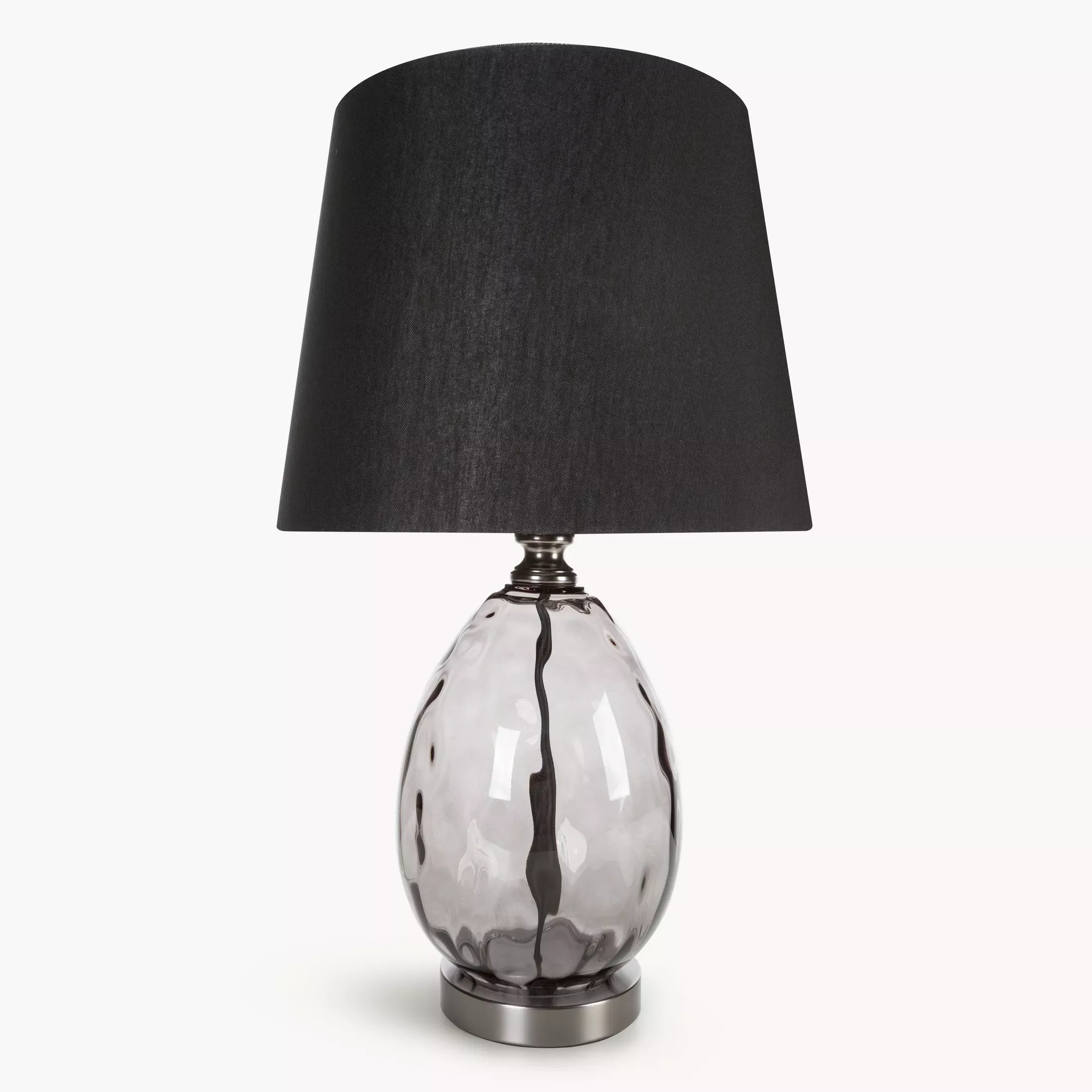 Lampa stołowa nocna czarna MAYA z podstawą z dymionego szkła