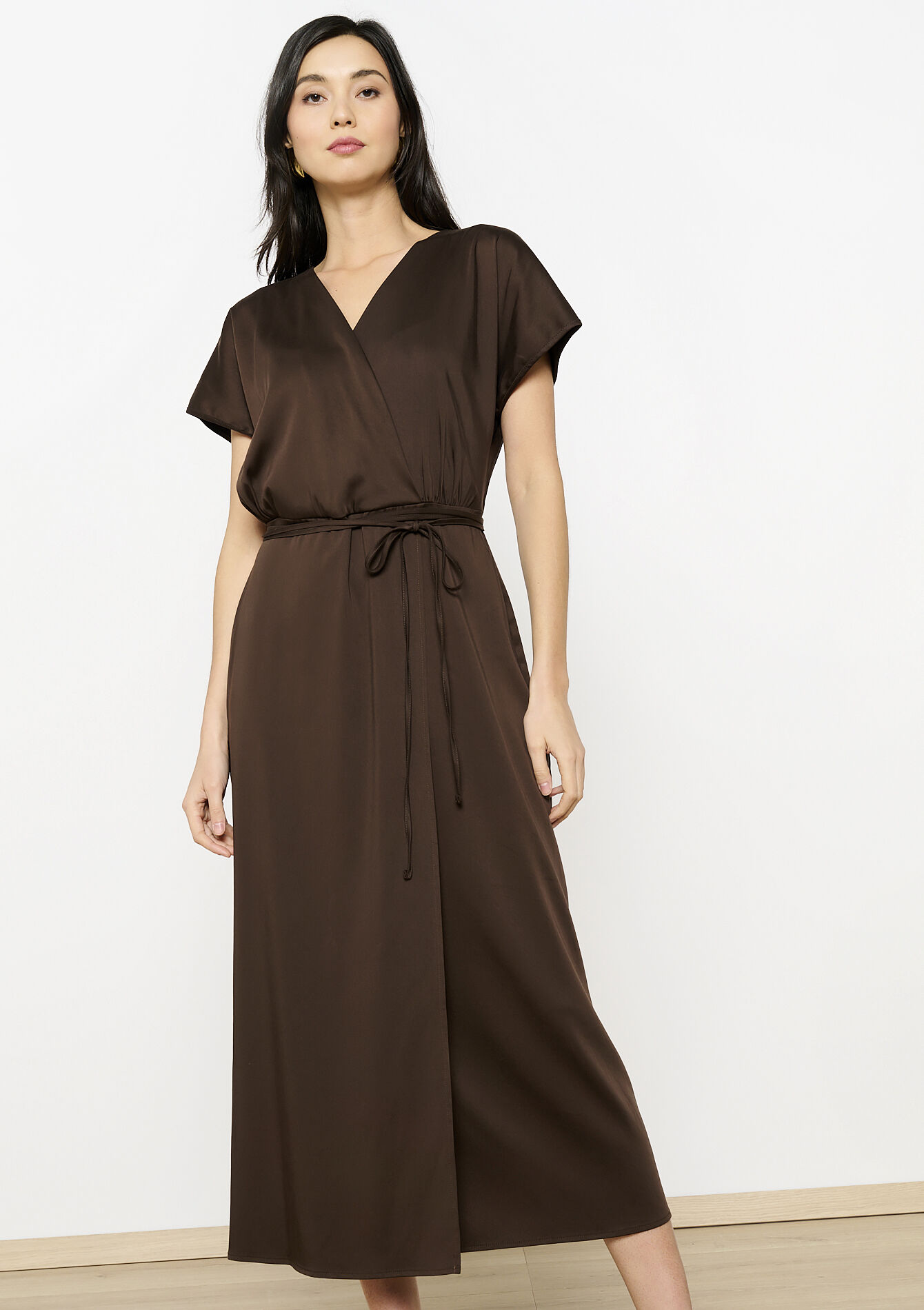 Midi-jurk met overslag