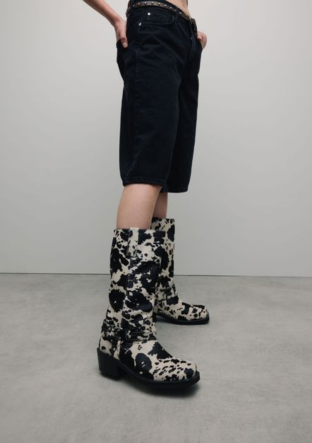 Cowprint suède bikerboots