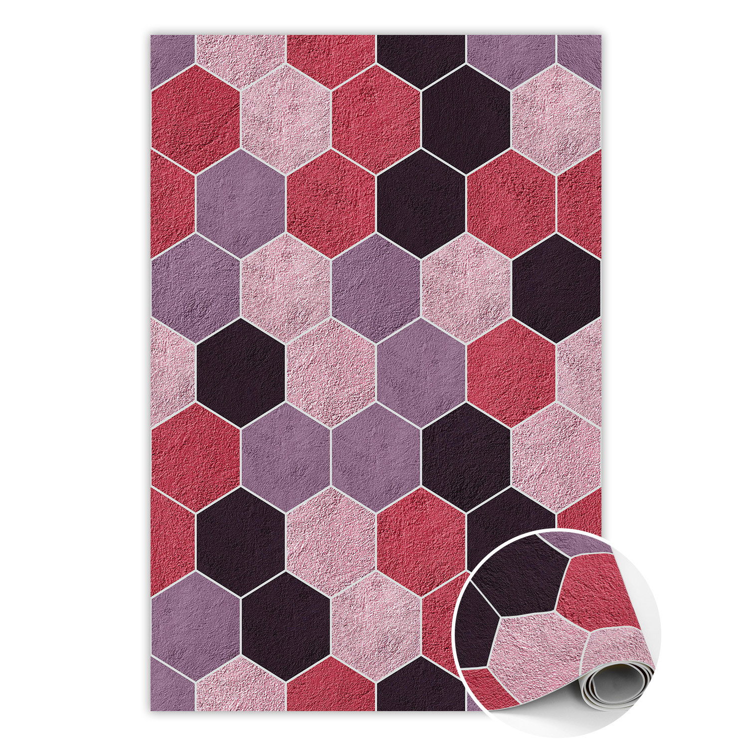 Modny dywan winylowy Teksturalne hexagony 60 x 90 cm