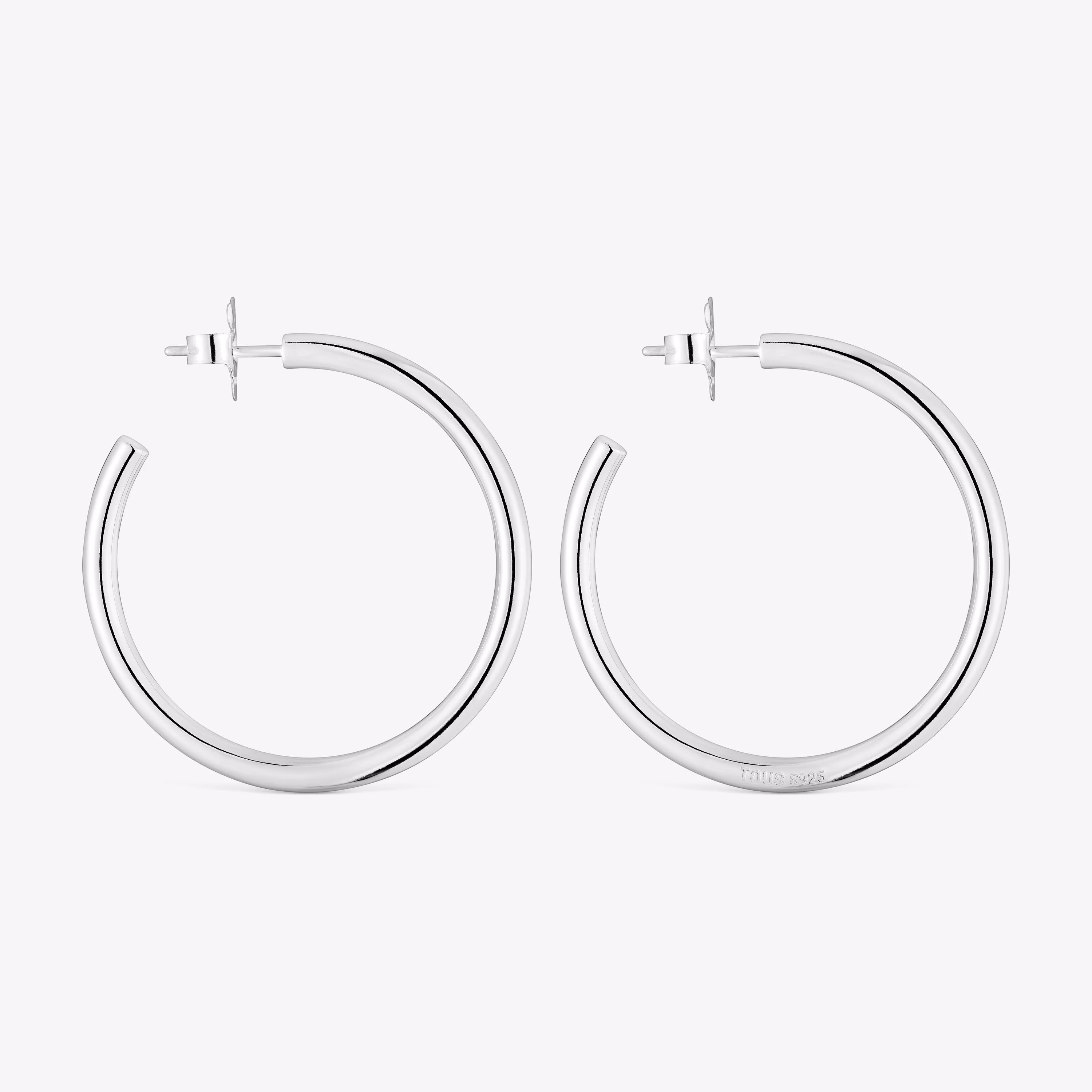 Pendientes de aro largos de plata 27 mm Basics