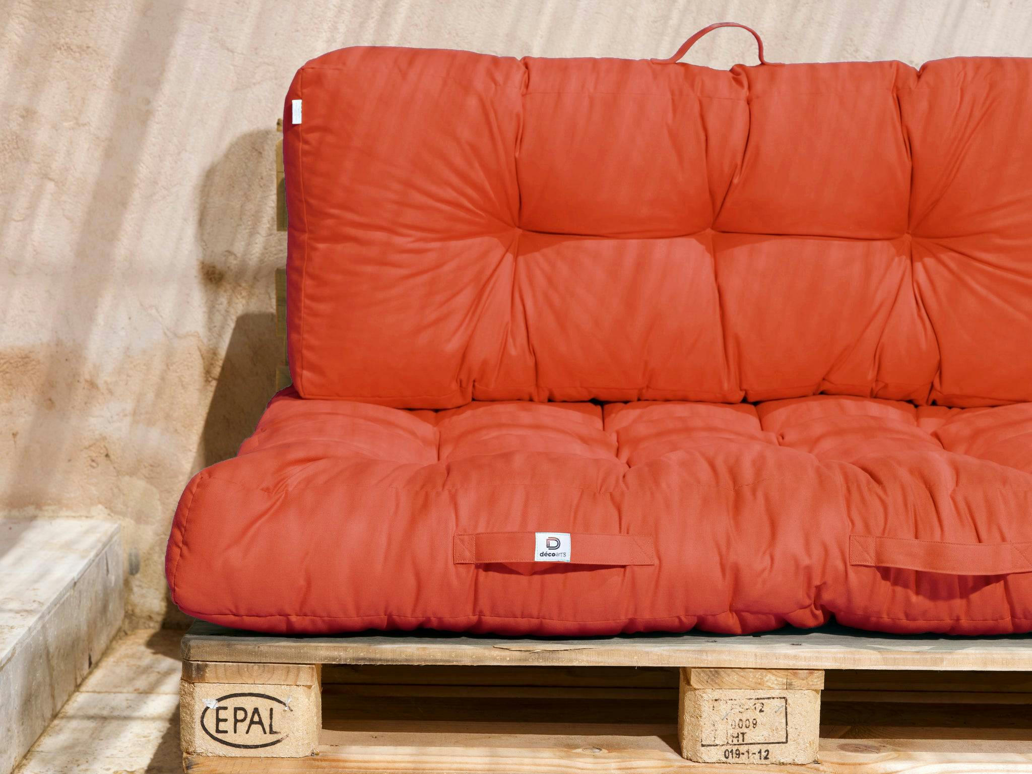 - Coussins matelas pour palette 120X80X20 en polyester terracotta