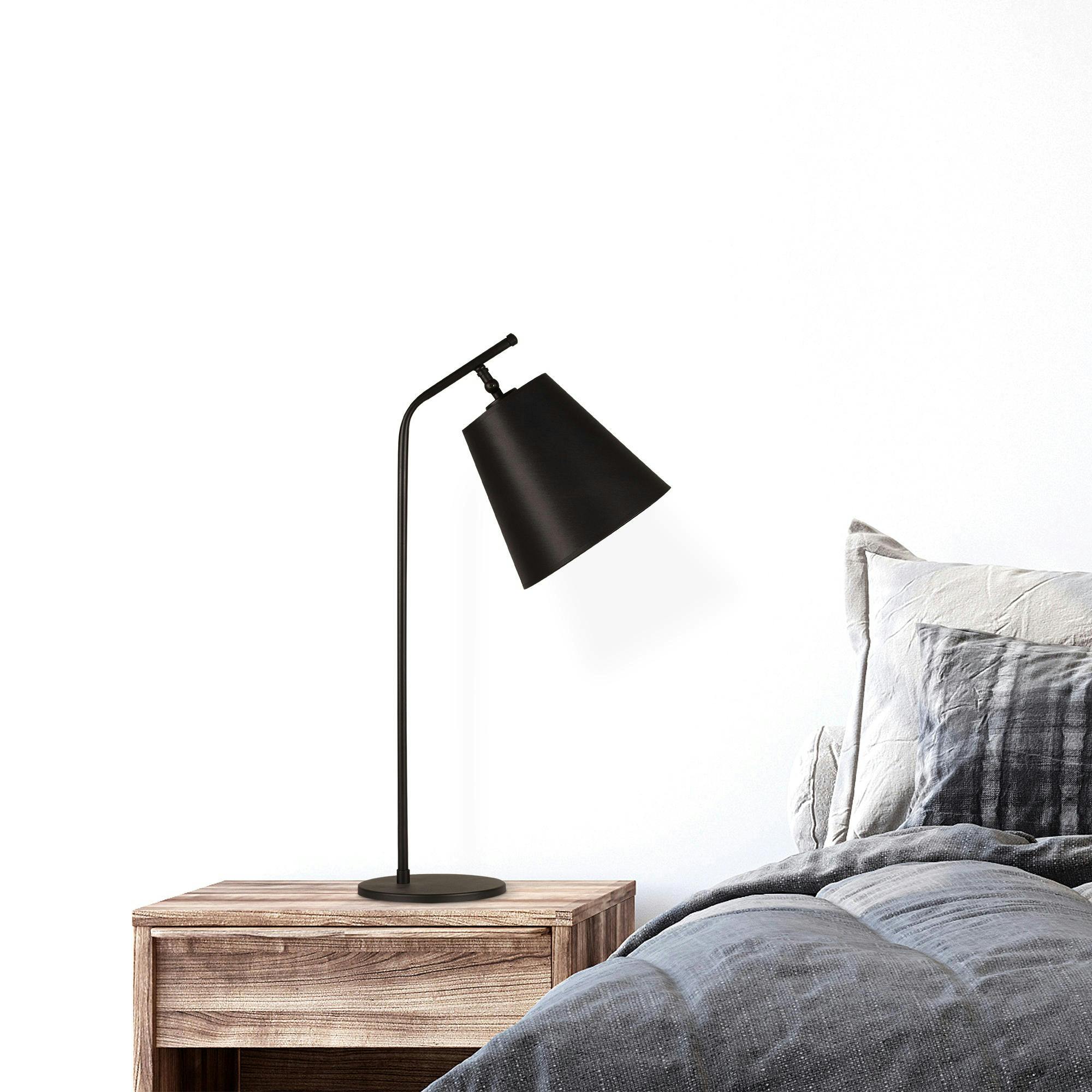 Lampe de chevet vintage noire, abat-jour orientable ZURICH