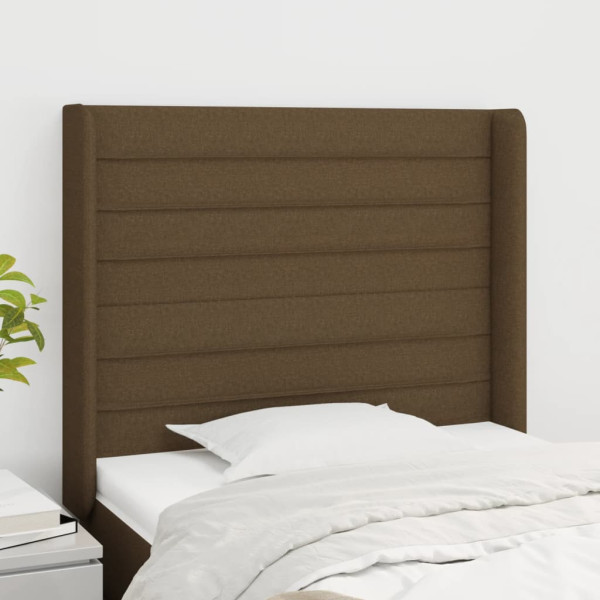 VidaXL wezgłowie Brąz 93 x 16 x 118/128 cm Tkanina
