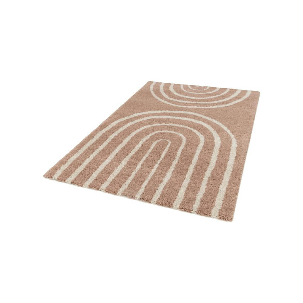 VICTORIA I - Tapis contemporain à motif géométrique vieux rose 120x170 cm