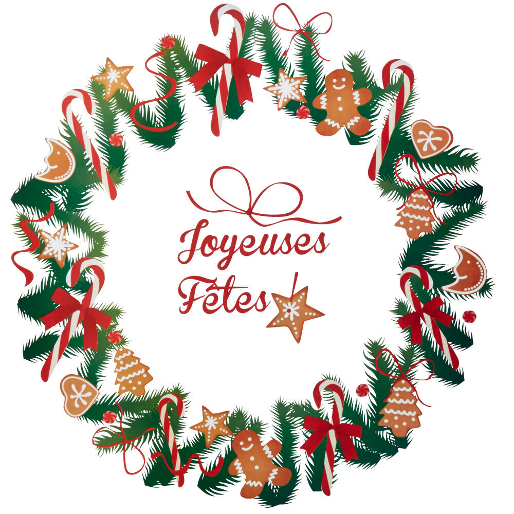 Décoration de fenêtre couronne de No&euml;l sapin