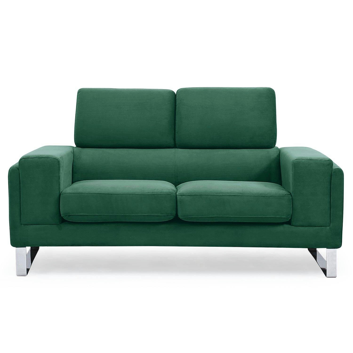 BARTH - Canapé 2 places velours vert