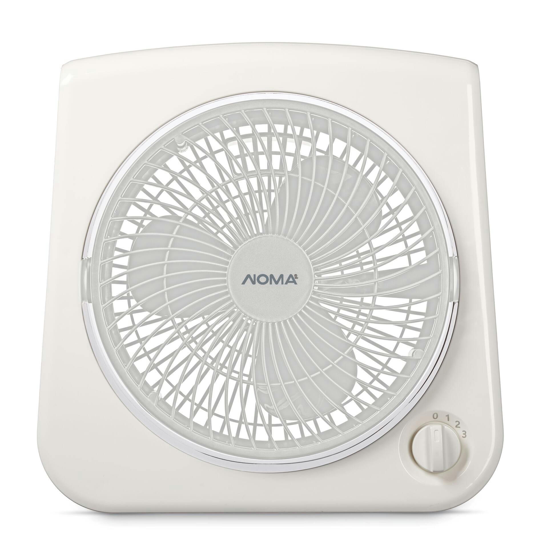 NOMA 3-Speed Slim Square Turbo Fan with Built-In Handle, White