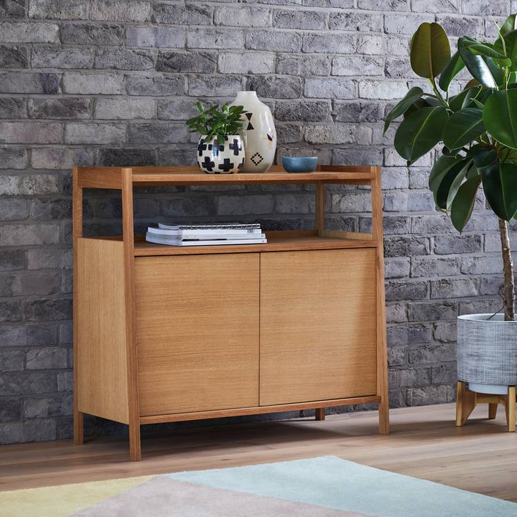 Habitat Marston 2 Door Oak Veneer Sideboard - Natural