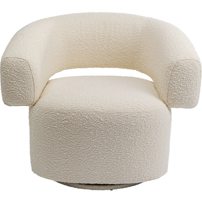 Kare Design Maye Draaibare Fauteuil - Bouclé Crème